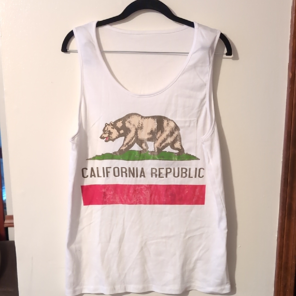 Men's Graphic White Tank Top